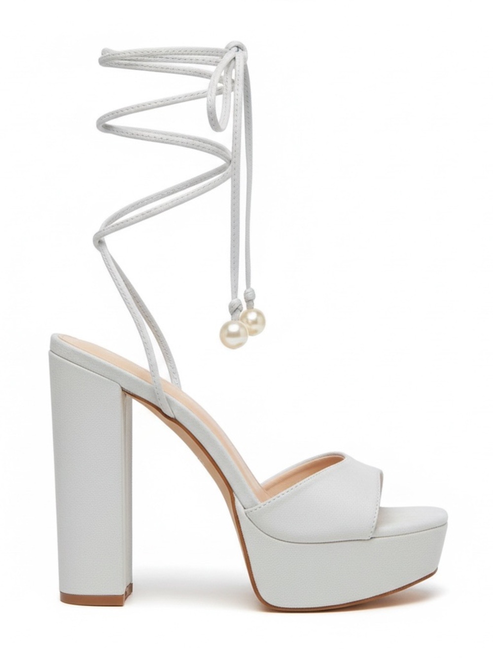 Lulu's White Lace-Up Platform Sandals